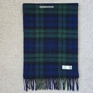NWOT Blackwatch Plaid Lambswool Scarf Green Blue Shepherd's Land